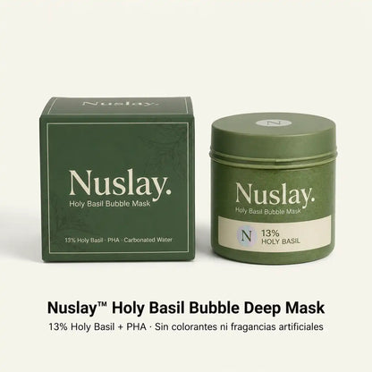 Nuslay Mascarilla Burbuja Albahaca Sagrada bote cerrado - producto completo