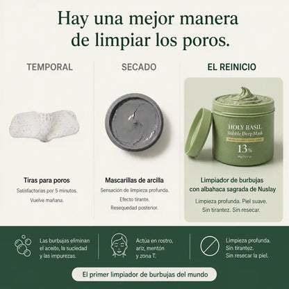 Cómo usar la Mascarilla Burbuja Nuslay - aplicar en piel limpia y esperar 10-15 minutos