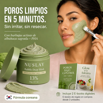 Mascarilla coreana de burbujas — poros limpios en 5 minutos, sin irritar piel sensible
